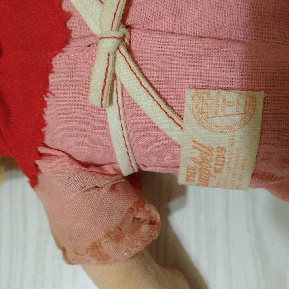 Vintage Knickerbocker Campbells Soup Kid Girl Fabric 12” Rag Doll Cloth Chef - Picture 4 of 5